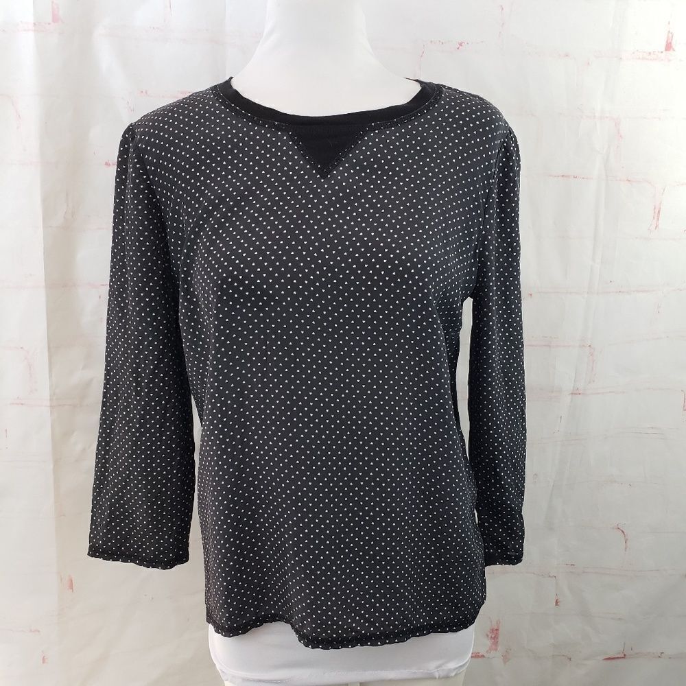 Madewell silk front tee hearts medium